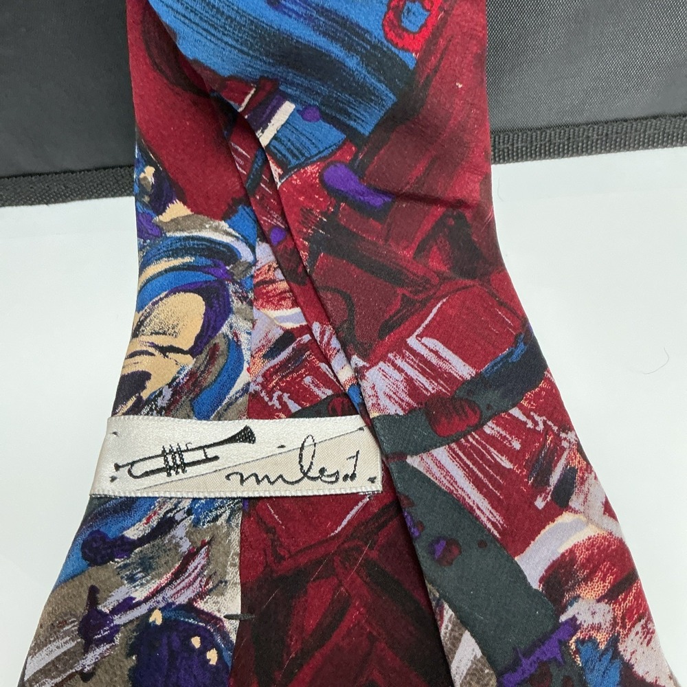 Vintage Miles Davis Silk Tie Artistic Collection Abstract Jazz Music Trumpet Art - Picture 6 of 7
